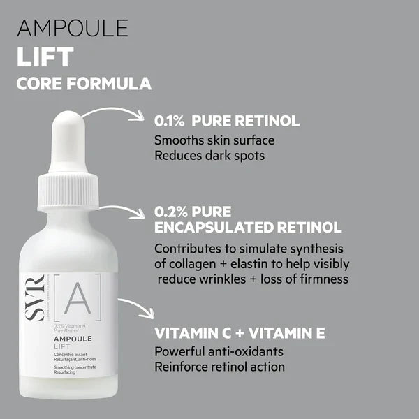 SVR Ampoule 0.3 Percent Vitamin A Pure Retinol Serum Niacinamide Ceramides 30ml Health Boutique