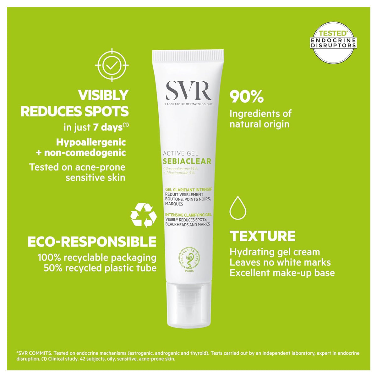 SVR Sebiaclear Active Gel Gluconolactone 14 Percent Niacinamide 4 Percent Acne Treatment 40ml Health Boutique