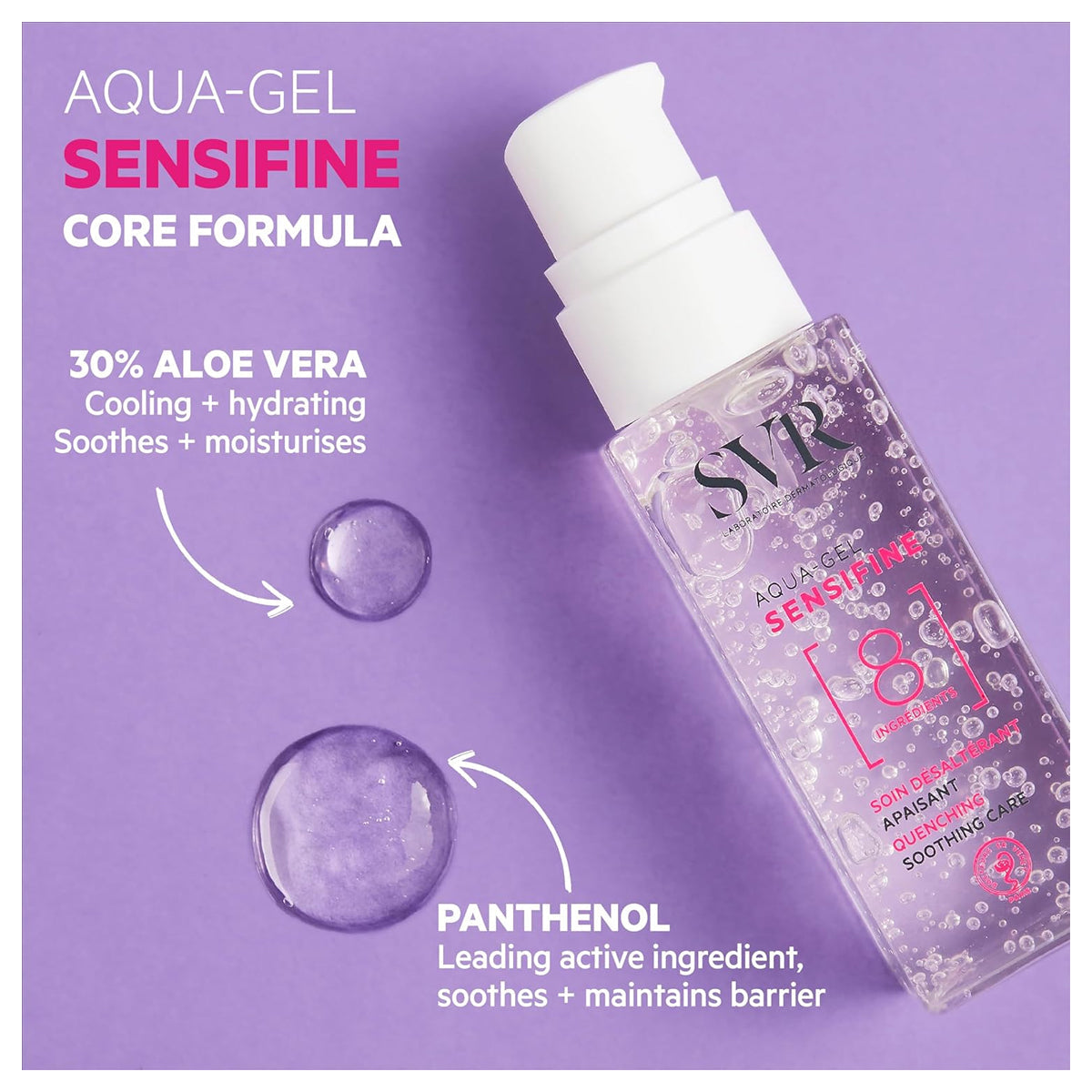 SVR Sensifine Aqua Gel Aloe Vera Panthenol Hydrating Gel 40ml Sensitive Skin Health Boutique