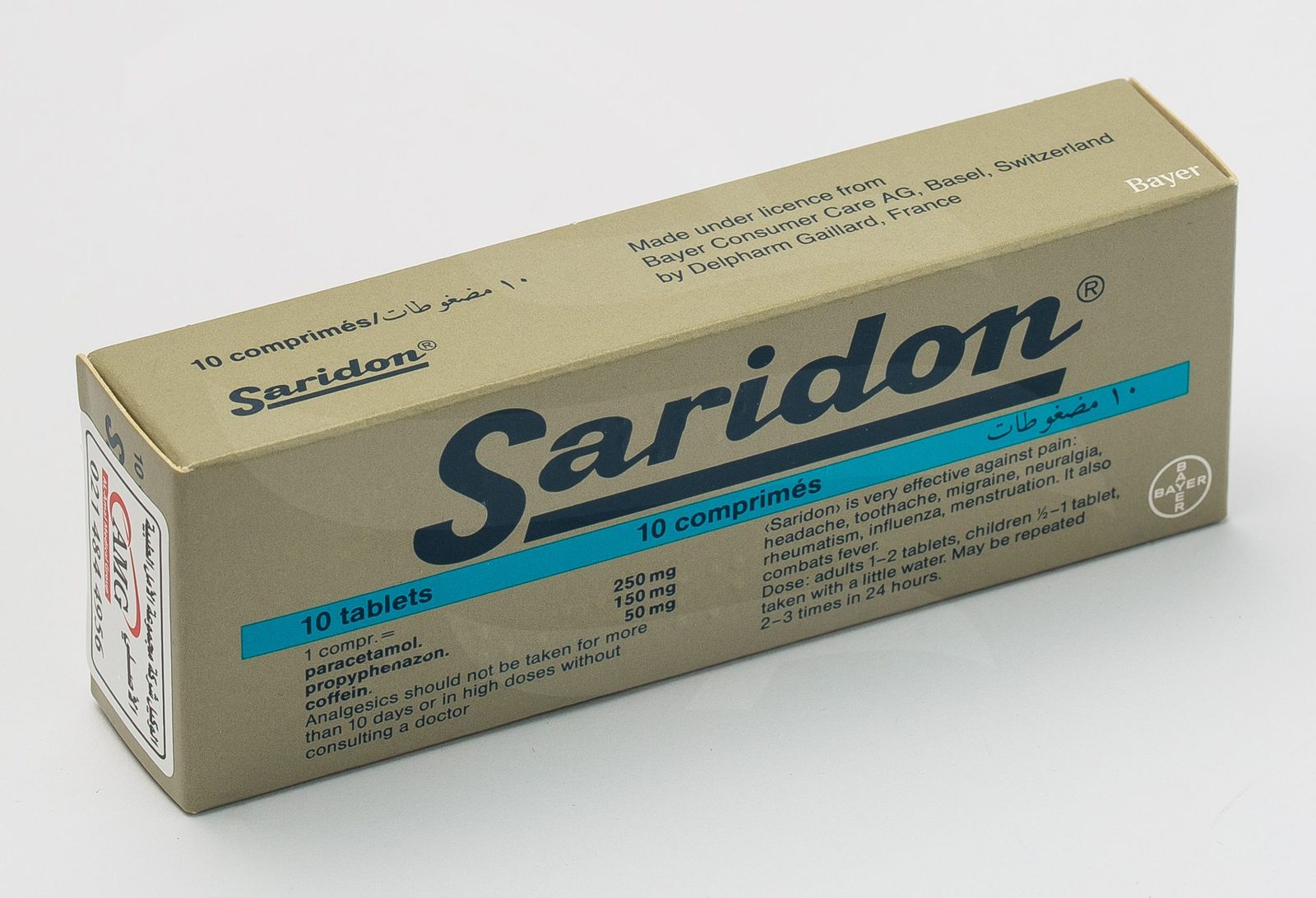 Saridon tablets headache migraine pain relief analgesic