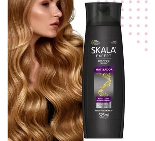 Skala Matizador Purple Shampoo 325 ml – anti‑brass toning shampoo for blonde and gray hair with moisturizing hyaluronic acid health boutique Jordan