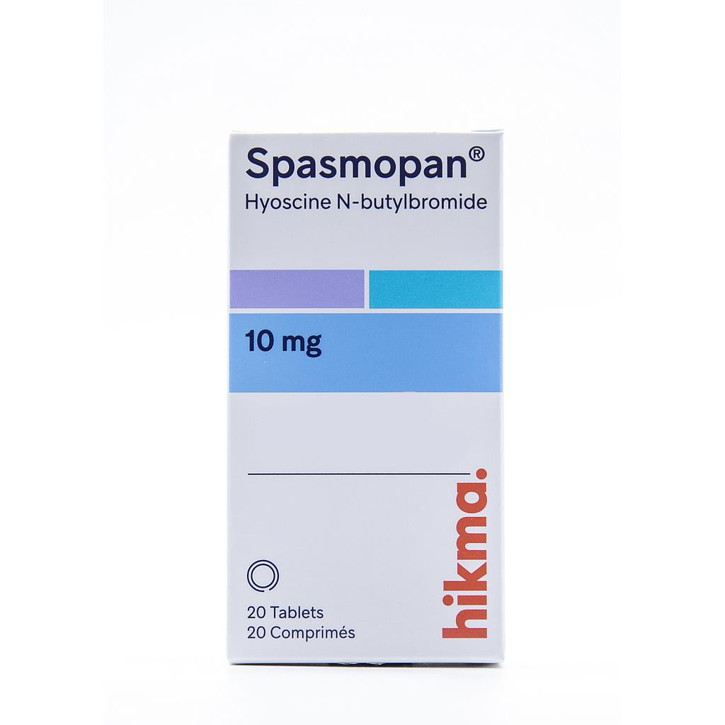 Spasmopan hyoscine butylbromide 10 mg antispasmodic oral tablets 20 pack Health Boutique