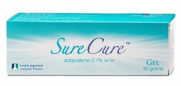 Surecure 0.1 percent gel 30 g adapalene topical retinoid acne treatment skin care