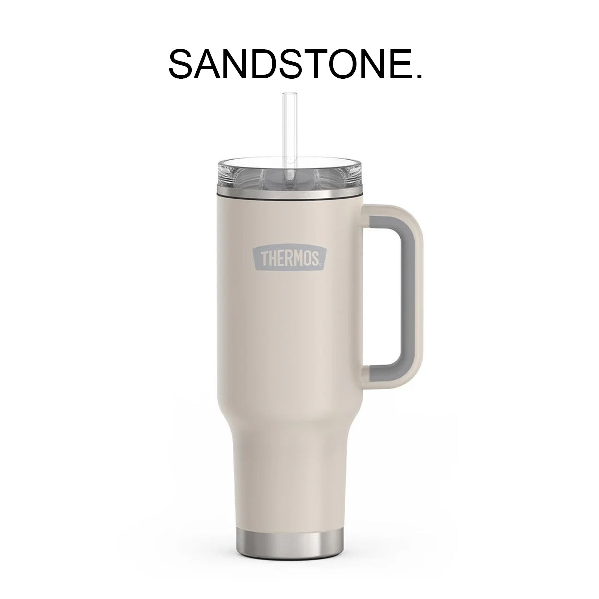 Thermos TS1802GT 1200ml granite stainless steel vacuum insulated travel mug dual function lid straw Health Boutique