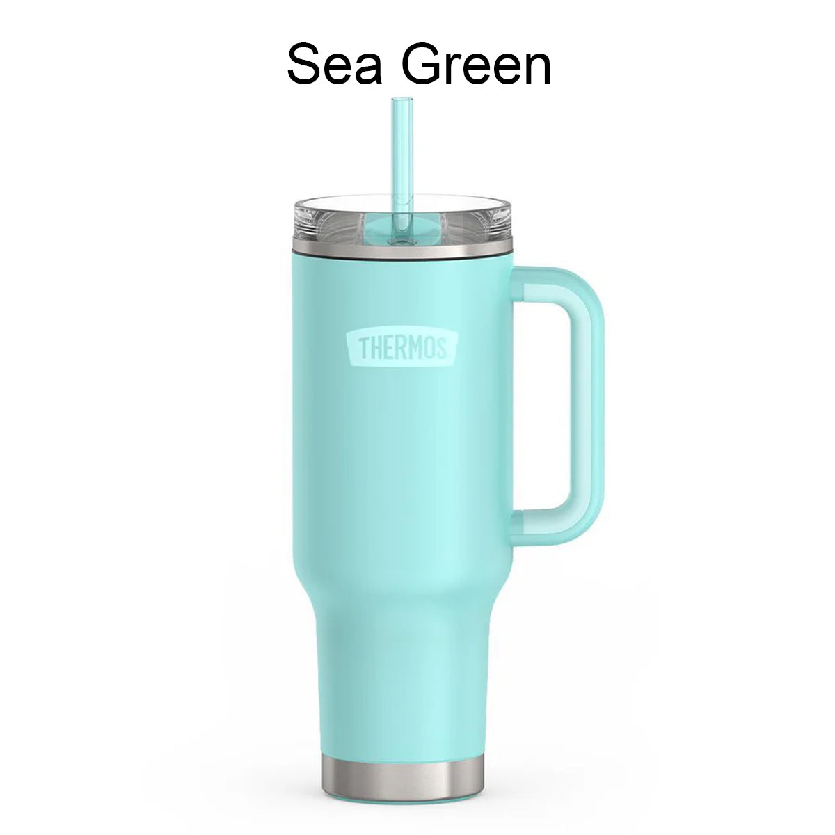 Thermos TS1802GT 1200ml granite stainless steel vacuum insulated travel mug dual function lid straw Health Boutique