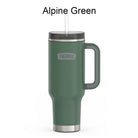 Thermos TS1802GT 1200ml granite stainless steel vacuum insulated travel mug dual function lid straw Health Boutique