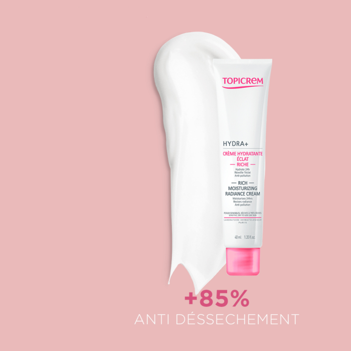 Topicrem Hydra Plus Rich Moisturizing Radiance Cream 40ml hydrating face cream Health Boutique