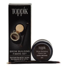 Toppik Brow Building Fiber Set Dark Brown fuller natural eyebrows eyebrow fiber kit Health Boutique