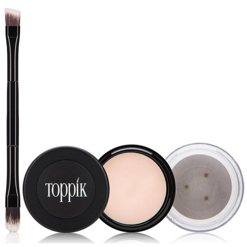 Toppik Brow Building Fiber Set Light Brown fuller natural eyebrows eyebrow fiber kit Health Boutique