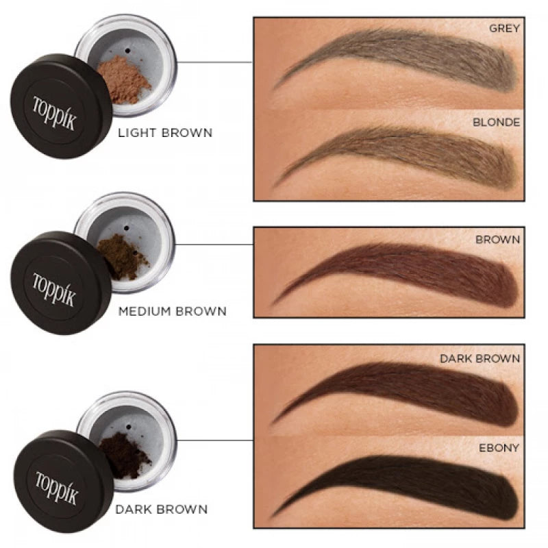 Toppik Brow Building Fiber Set Medium Brown fuller natural eyebrows eyebrow fiber kit Health Boutique