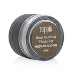 Toppik Brow Building Fiber Set Medium Brown fuller natural eyebrows eyebrow fiber kit Health Boutique