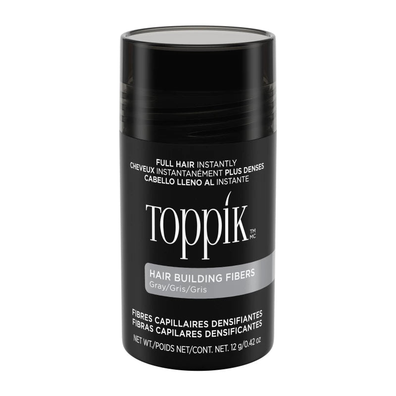 Toppik Hair Building Fibers Gray 12g instant fuller hair for thinning gray hair Health Boutique