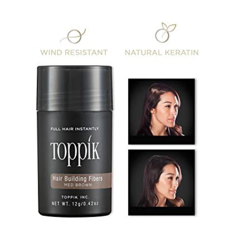 Toppik Hair Building Fibers Medium Brown 55g instant fuller hair for thinning hair Health Boutique
