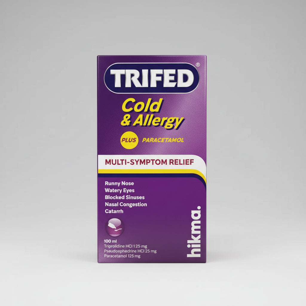 Trifed Plus syrup 100ml cold cough allergy relief medicine bottle pharmaceutical product Health Boutique