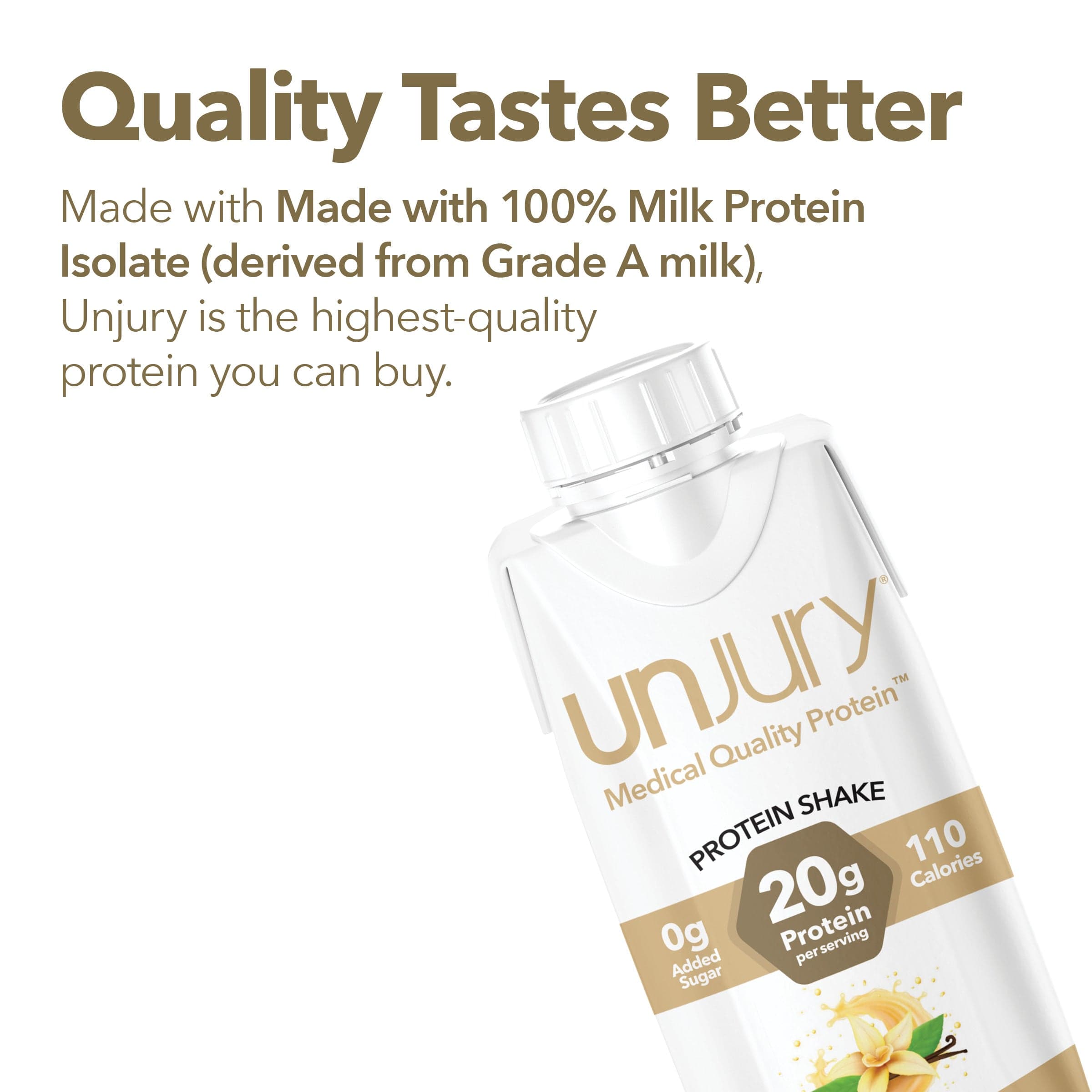 Unjury Vanilla High Protein Shake - Ready-to-Drink Nutritional Supplement (12-Pack)