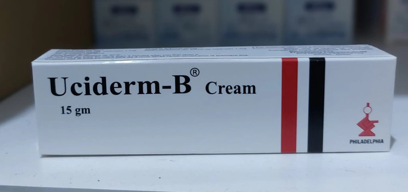 Uciderm B fusidic acid betamethasone antibiotic steroid skin cream 15 g tube Health Boutique