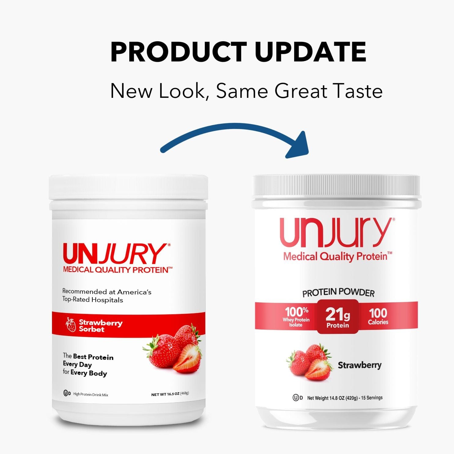 Unjury strawberry high whey protein powder bariatric nutrition supplement Health Boutique