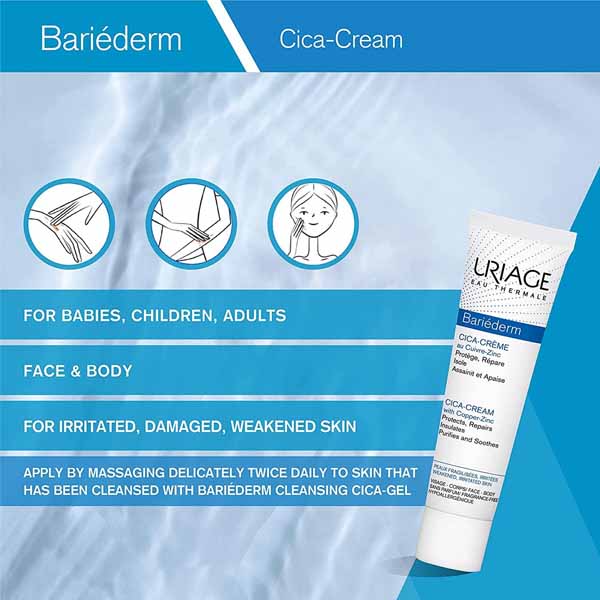 Uriage Bariéderm Repairing Cica-Cream With Cu-Zn 40ml protective skin repair cream for sensitive skin Health Boutique