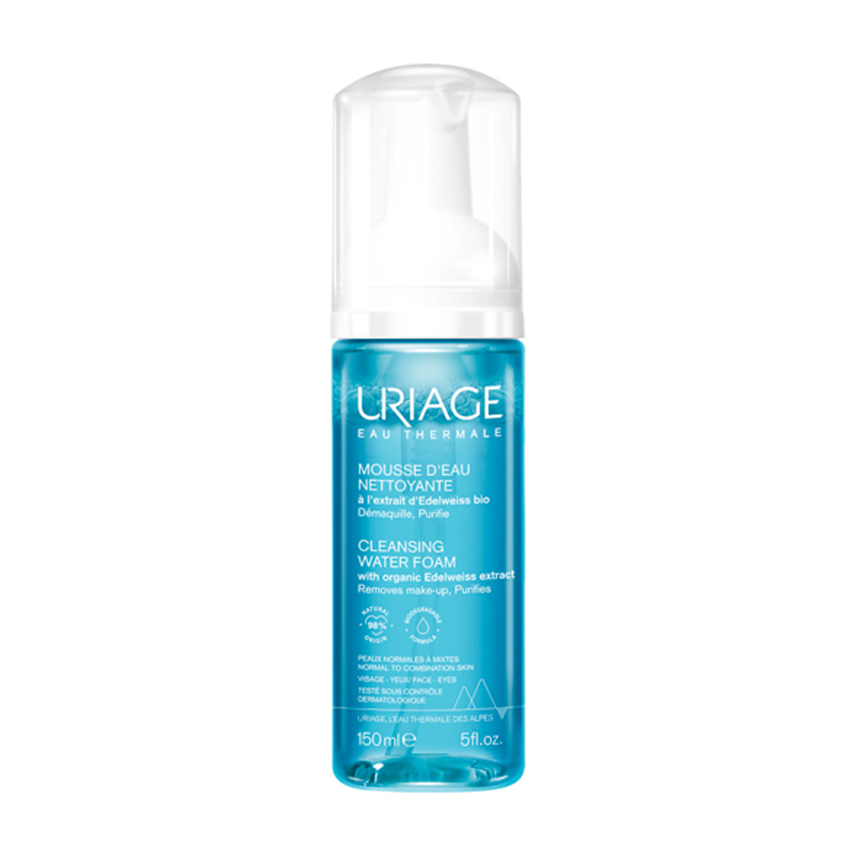 Uriage Cleansing Water Foam Make-Up Remover 150ml gentle foaming cleanser for sensitive skin Health Boutique