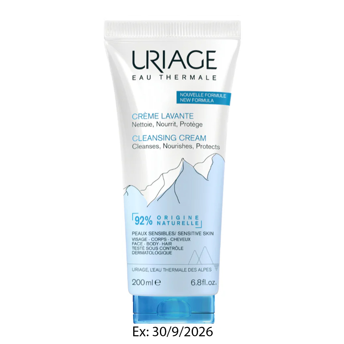 Uriage Eau Thermale Cleansing Cream 200ml hydrating cleanser for dry and sensitive skin Health Boutique