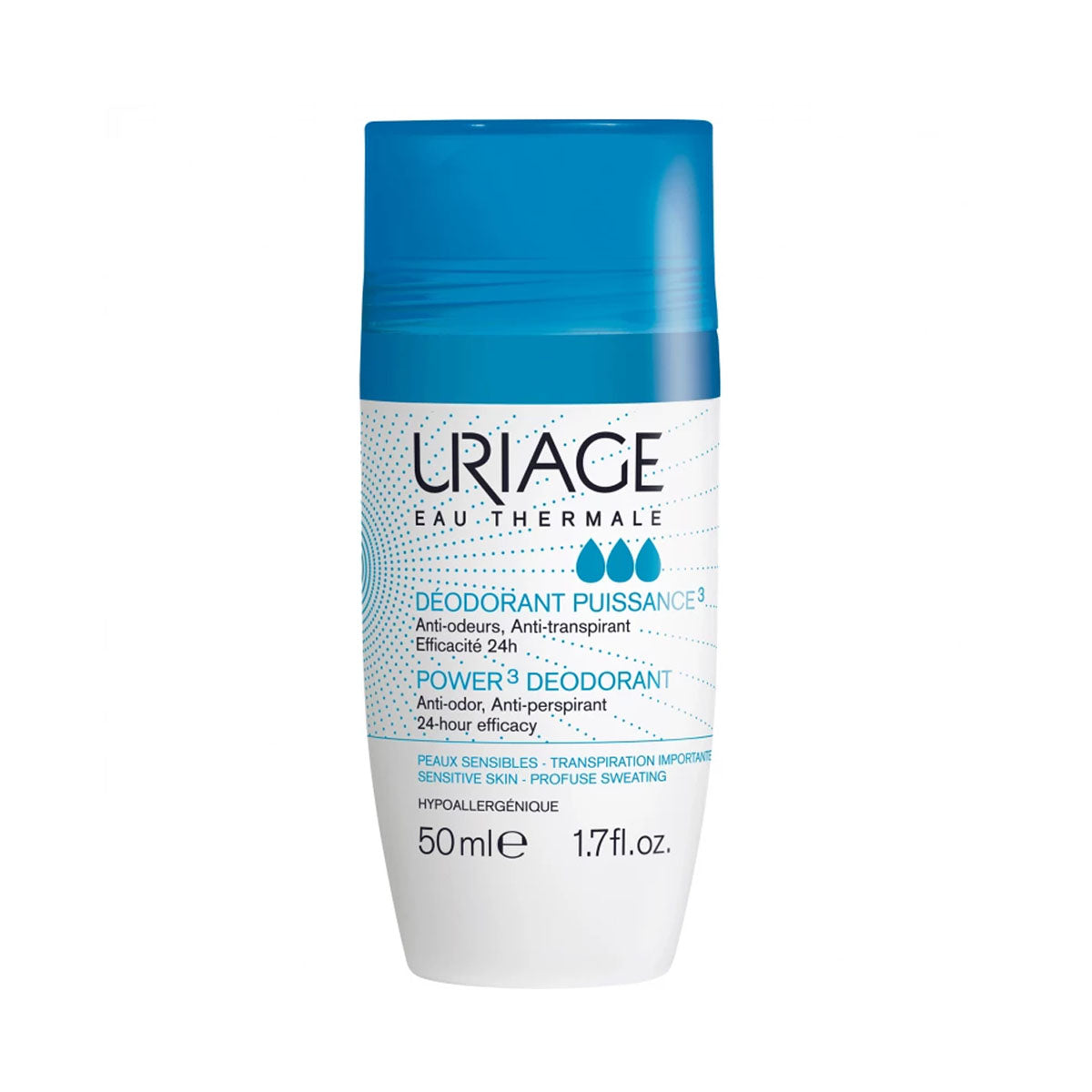 Uriage Power 3 Deodorant 50ml roll on antiperspirant for sensitive skin and daily freshness Health Boutique
