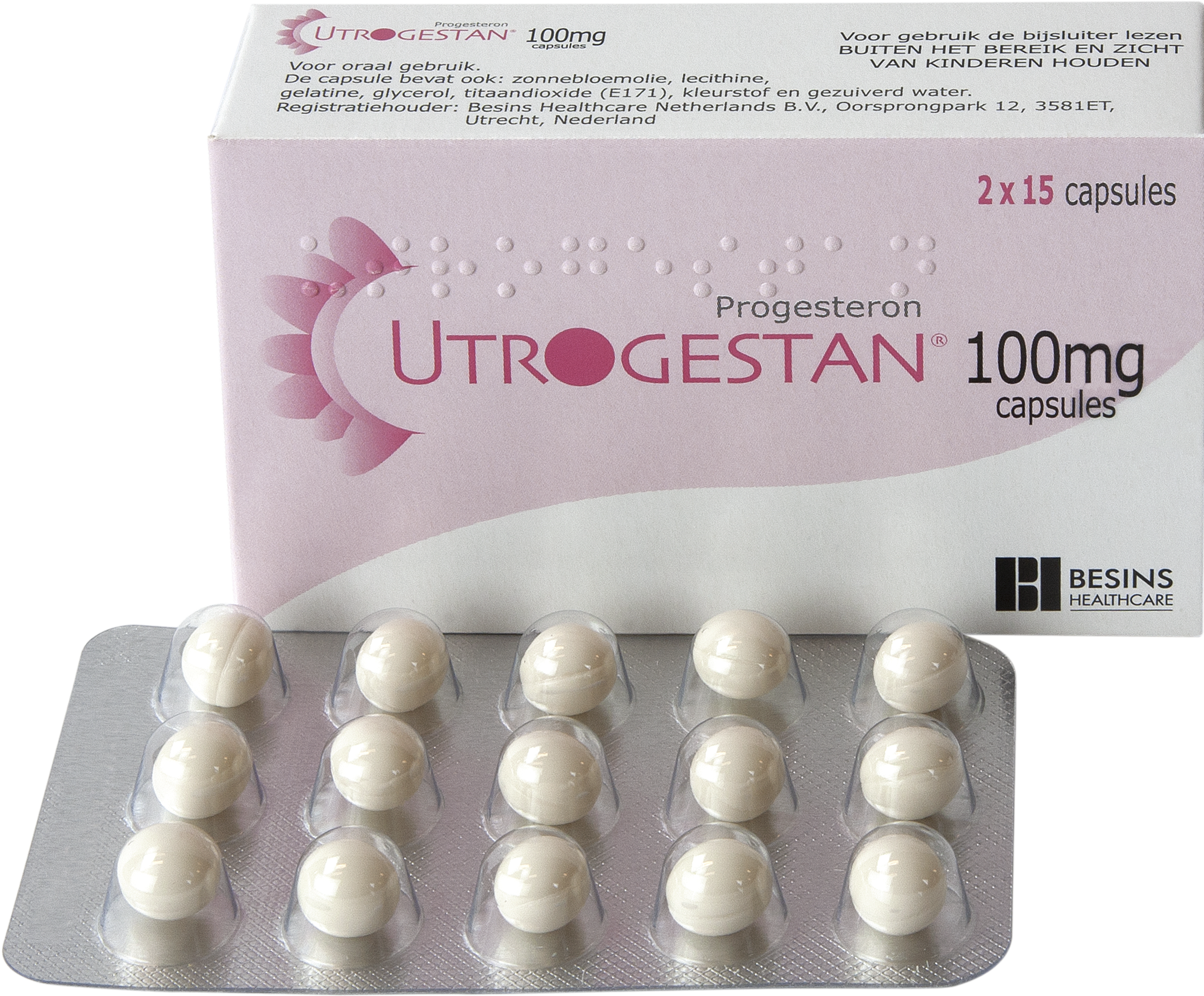 Utrogestan 100 mg micronized progesterone soft capsules – hormone replacement therapy supplement

