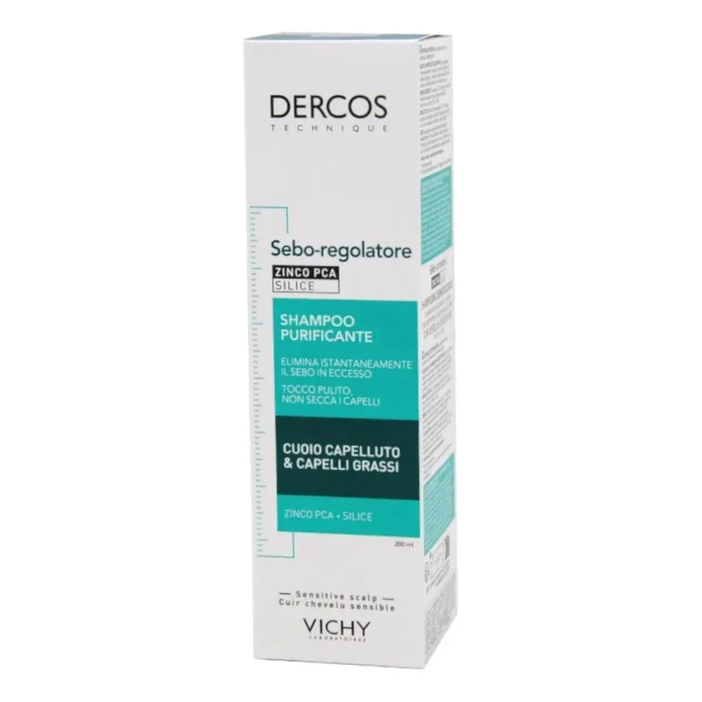 Vichy Dercos Oil Correct Zinc PCA Silica Sebo Correcting Shampoo For Oily Hair 200ml Health Boutique
