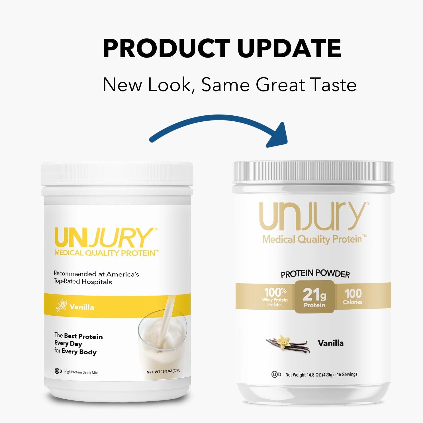 Unjury Vanilla High Whey Protein Powder - Bariatric Nutrition Supplement