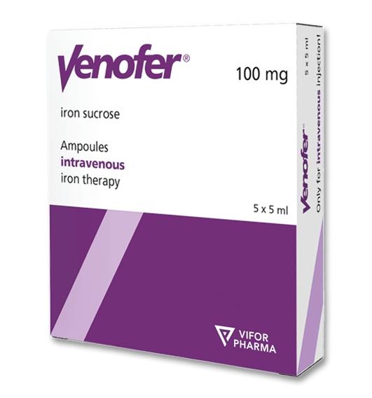 Venofer 100 mg/5 ml iron sucrose injection 5 ampoules for iron deficiency