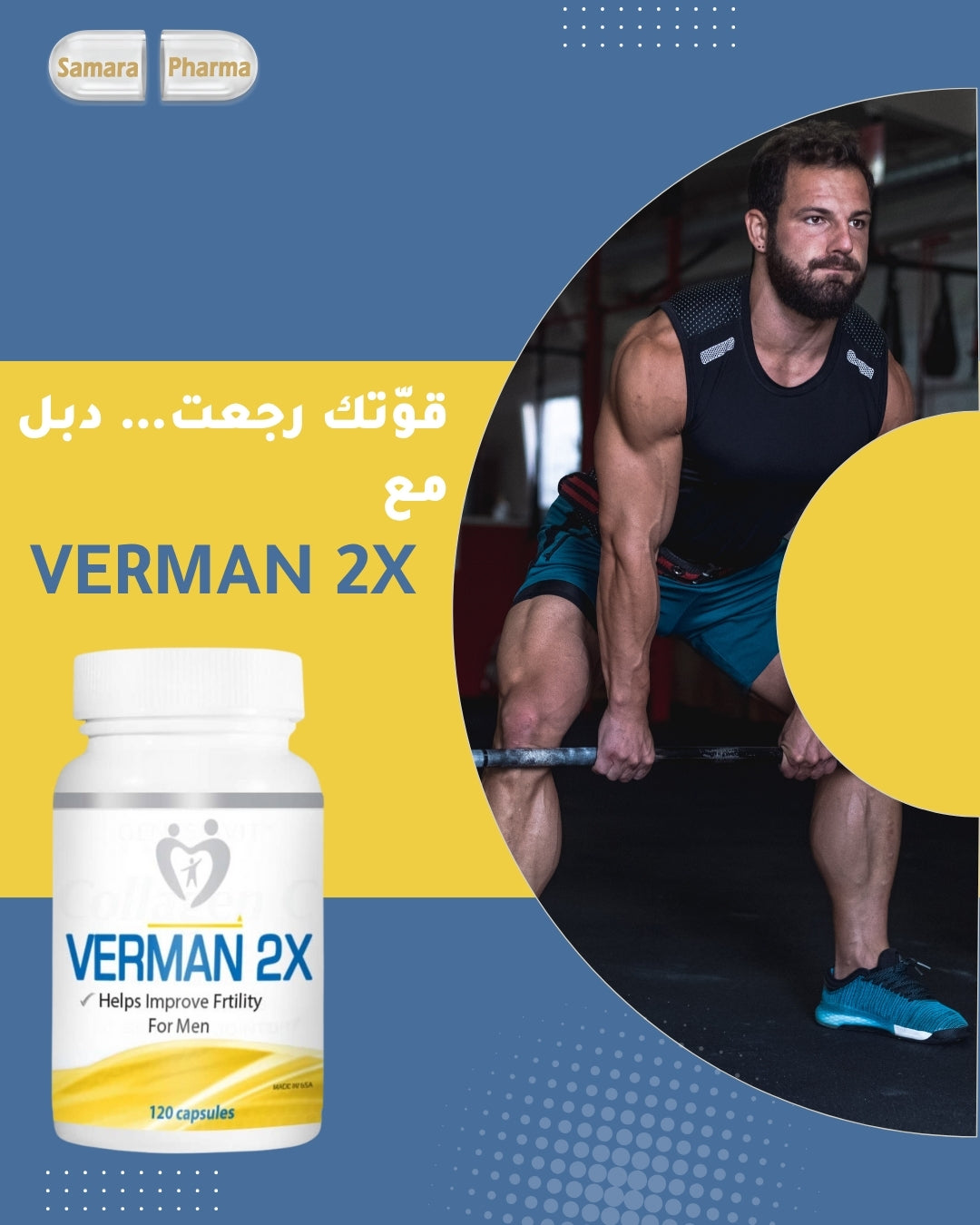 Verman 2X male fertility support sperm quality vitality capsules L carnitine maca tribulus Health Boutique