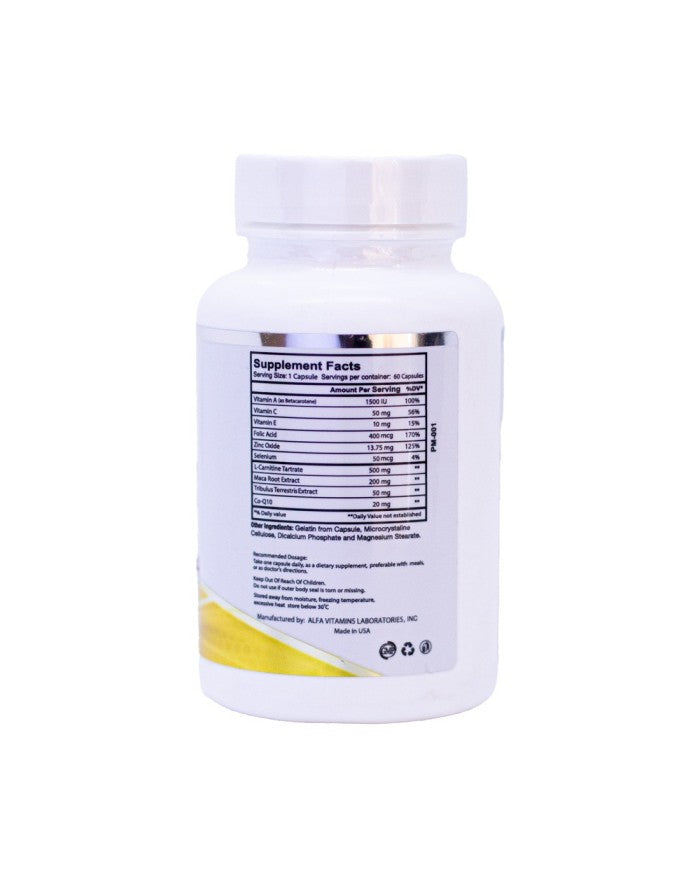Verman 2X male fertility support sperm quality vitality capsules L carnitine maca tribulus Health Boutique