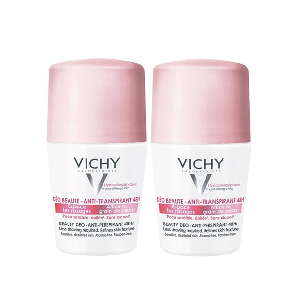 Vichy Beauty 48 Hour Anti-Perspirant Roll-On Deodorant Brightening LHA 50ml Twin Pack Health Boutique