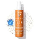 Vichy Capital Soleil SPF50+ invisible spray 200ml hyaluronic acid probiotic vitamin E sunscreen Netlock technology UV protection Health Boutique