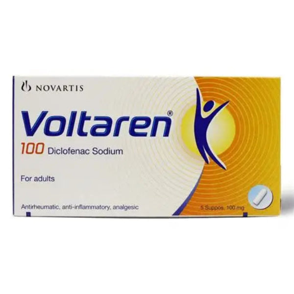  Voltaren® 100 mg Suppositories (5 Suppositories)Rectal Pain Relief Therapy