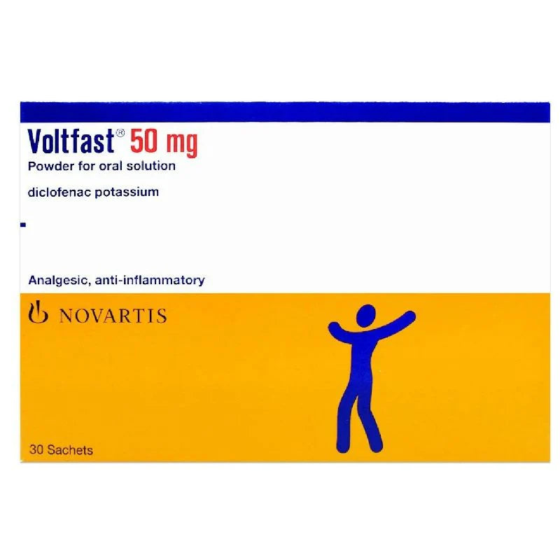 Voltfast 50 mg sachets diclofenac potassium oral powder for fast pain relief