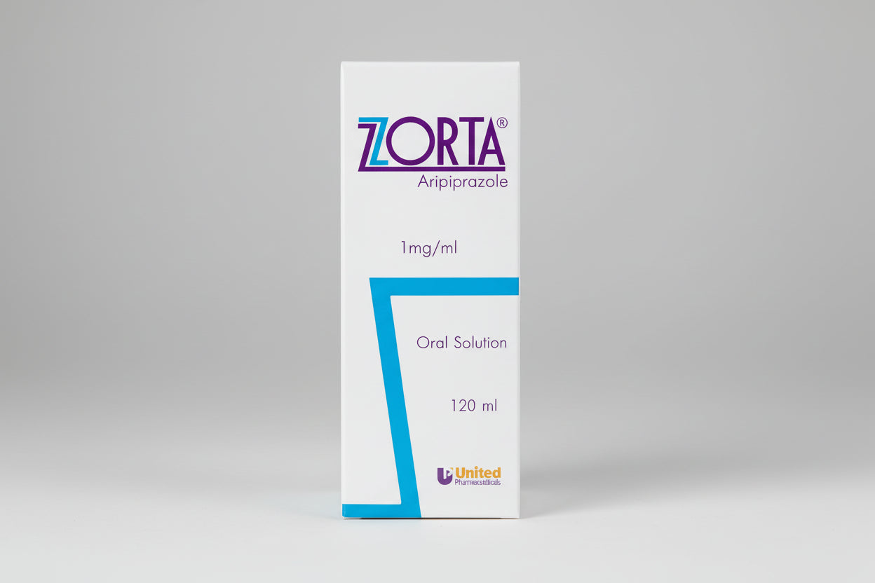 Zorta oral solution 120 ml aripiprazole liquid antipsychotic for schizophrenia and bipolar disorder therapy