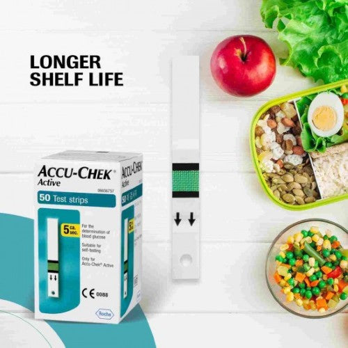 Accu Chek Active Blood Glucose Test Strips 50 pack – Accurate diabetes monitoring with fast delivery in Jordan, GCC, and Levant via HealthBoutiqueJo.com
