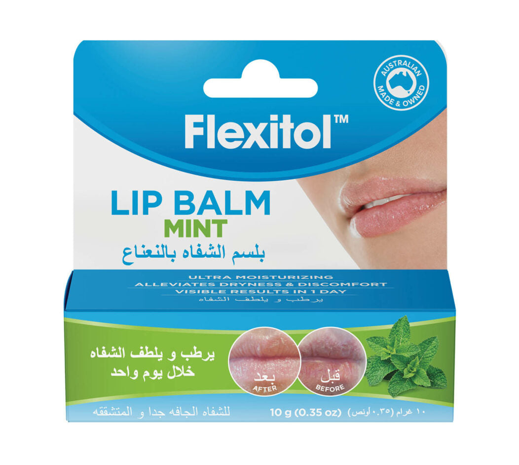 Flexitol Lip Balm Mint 10g - Intensive Hydration and Repair for Dry Lips