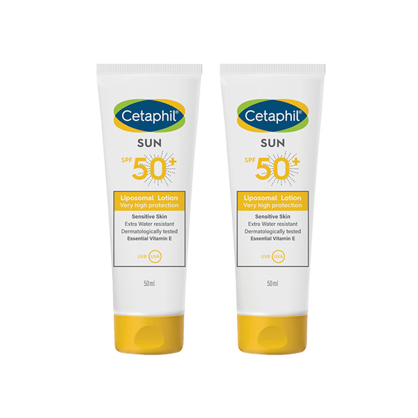 Cetaphil Sun Care Liposomal Lotion SPF 50+ High Protection Sunscreen 50ml - 2 Pack Bundle