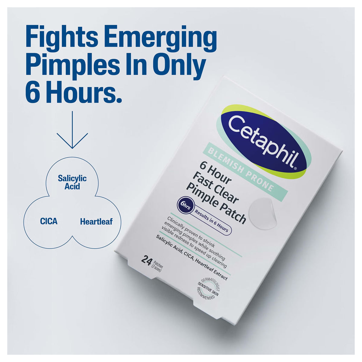 Cetaphil Gentle Clear Hydrocolloid Pimple Patches for Acne Treatment - 24 Count