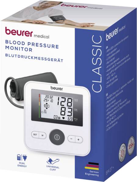 جهاز قياس ضغط الدم Beurer BM 27+ بمنفذ من النوع C جهاز قياس ضغط الدم Beurer BM 27+ بمنفذ من النوع C