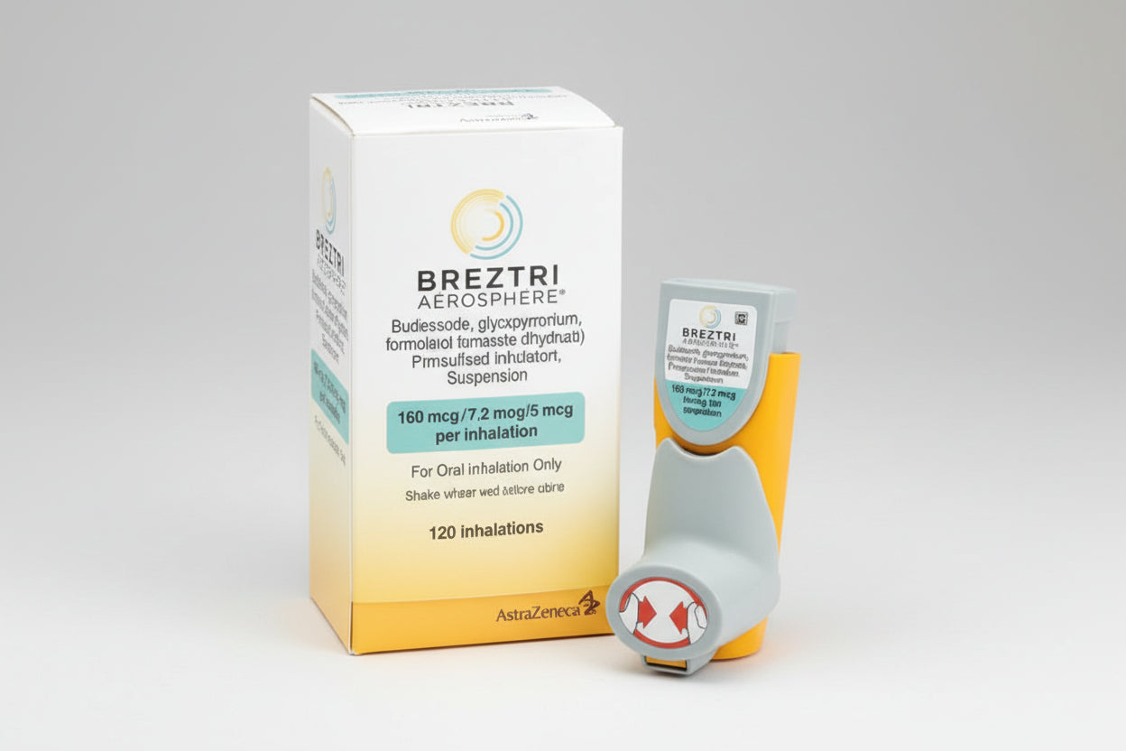 Breztri Aerosphere 5/7.2/160 mcg COPD maintenance inhaler 120 doses - Jordan HealthBoutique
