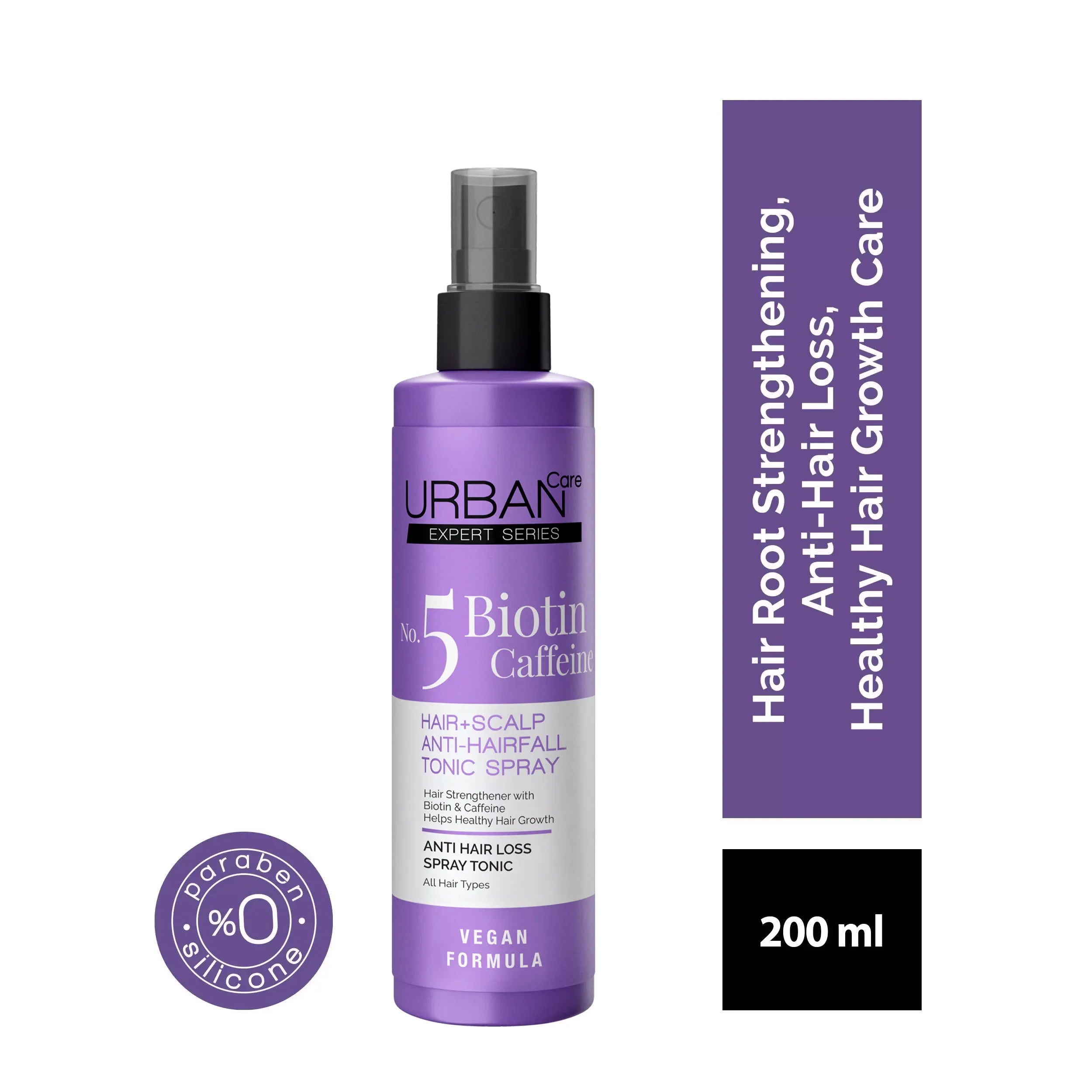 Urban Care Expert Biotin & Caffeine Strengthening Hair Tonic Spray 200ml for Hair Growth and Volume