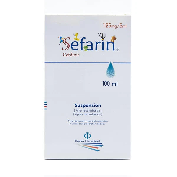 سيفارين® 125 ملجم/5 مل شراب (100 مل) – مضاد حيوي سيفدينير لالتهابات البكتيرية لدى الأطفال