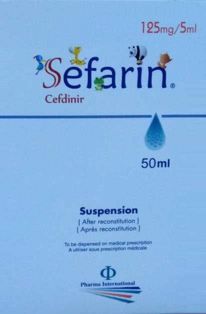 سيفارين® 125 ملجم/5 مل شراب (100 مل) – مضاد حيوي سيفدينير لالتهابات البكتيرية لدى الأطفال سيفارين® 125 ملجم/5 مل شراب (100 مل) – مضاد حيوي سيفدينير لالتهابات البكتيرية لدى الأطفال