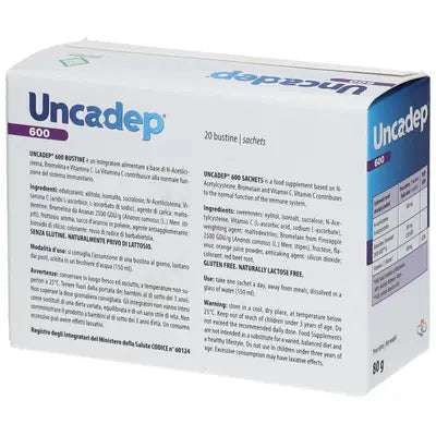 Uncadep 600 20 sachets N-acetylcysteine bromelain vitamin C supplement- Health Boutique Jordan
