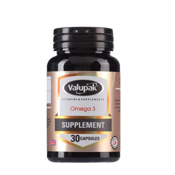 Valupak Omega 3 Fish Oil 1000mg High Strength Supplement - 30 Capsules