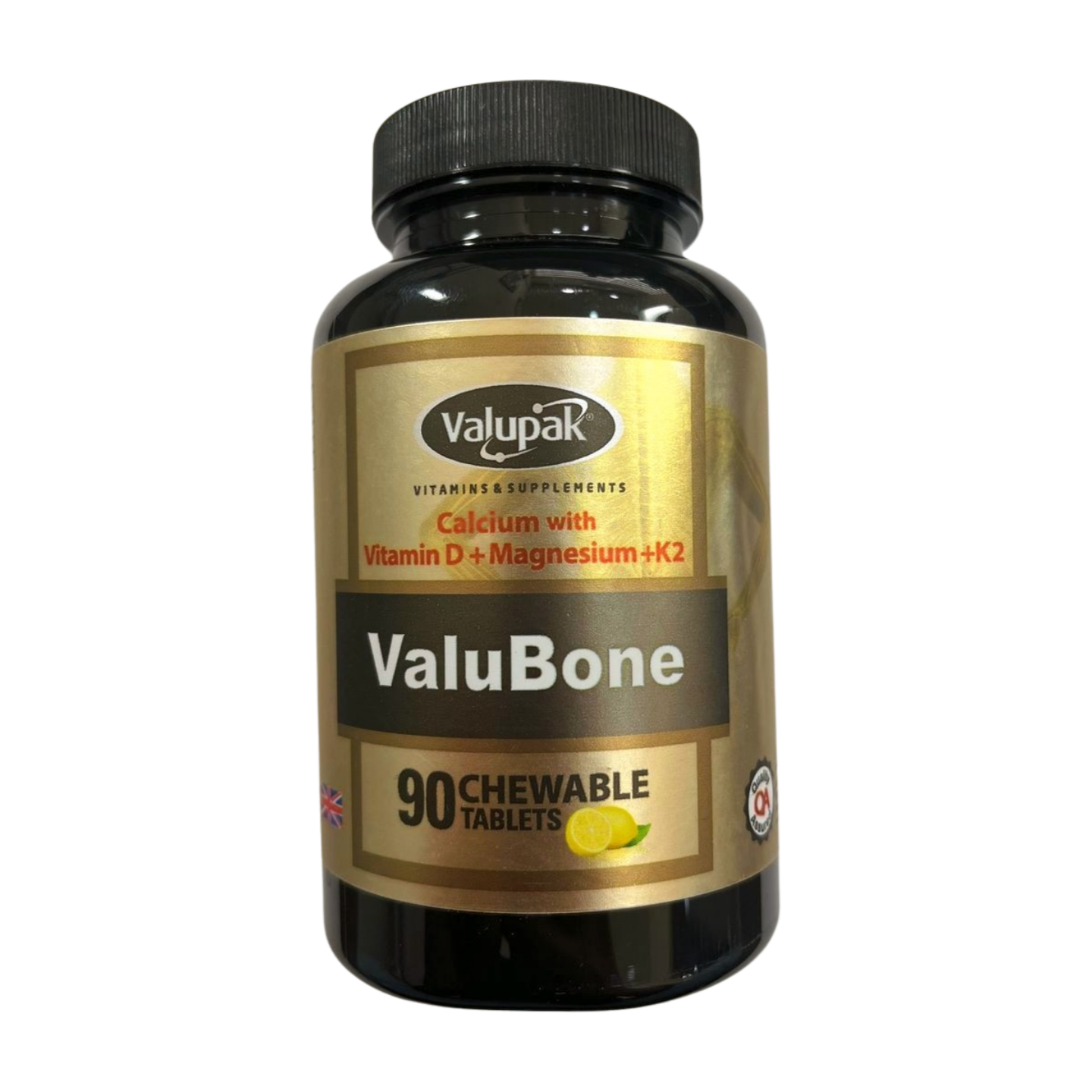 Valupak ValuBone Calcium & Vitamin D3 90 Chewable Tablets Lemon Flavour Supplement