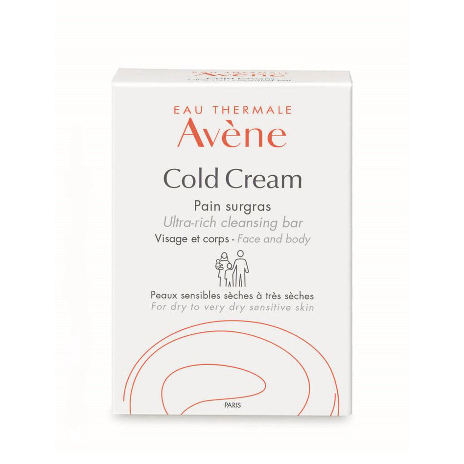 Avene Cold Cream Cleansing Bar Mineral Oil Beeswax 100g Soap Free Cleanser Health Boutique