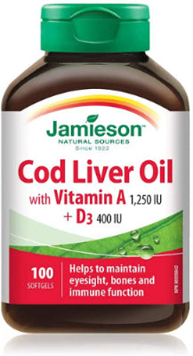 Jamieson Cod Liver Oil 100 Capsules  - the health boutique
